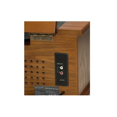 5. Gramofon Denver MCR-50MK3 Retro - drewno Wood Dark (FM, CD, USB)