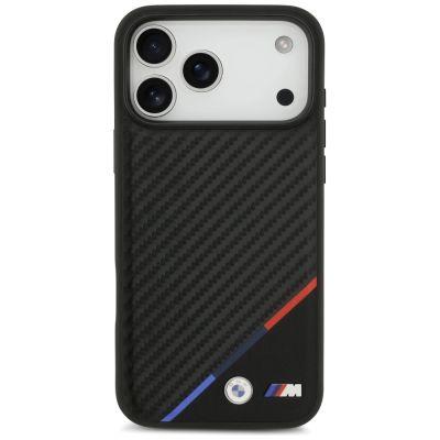 3. Etui BMW M Carbon Tricolor Line MagSafe na iPhone 17 Pro Max - czarne