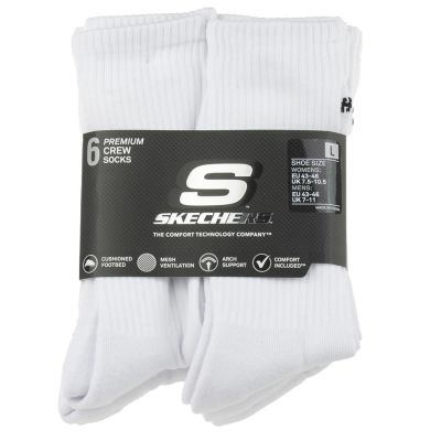 Skechers 6pk Core Crew LG Socks S118220-WHT Białe 43-46