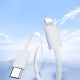 3. Kabel Joyroom S-A45 Ben Series 30W (USB-C  - Lightning) w oplocie 1m - biały