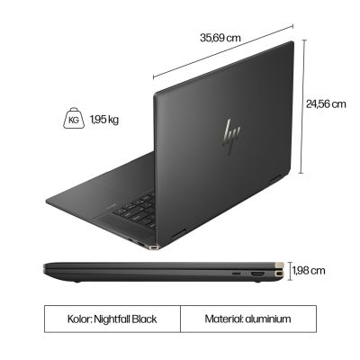 10. HP Spectre x360 16-aa0233nw Ultra 7 155H 16" 2.8K Touch OLED 120Hz AG 16GB DDR5 6400 SSD1TB RTX 4050_6GB Cam 9MP 83Wh  W11Pro 2Y