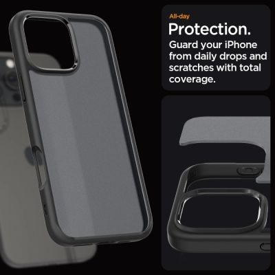 12. Etui Spigen Ultra Hybrid na iPhone 16 Pro Max - czarne
