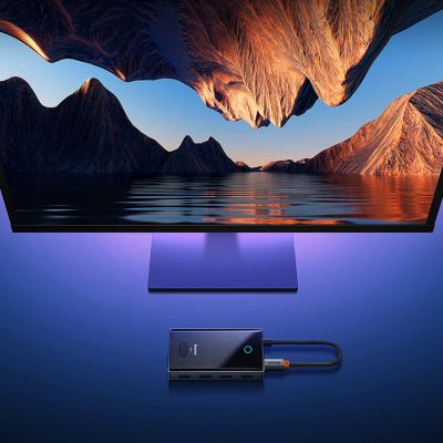 10. Hub USB-C Baseus PioneerJoy 4xUSB-A 3.0 - szary