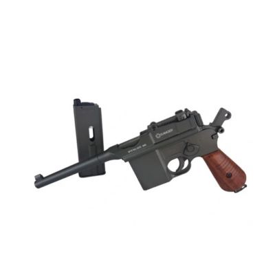 21. Pistolet wiatrówka RANGER M712 Broomhandle FULL AUTO BLOWBACK k.4,5BBs 19-strzał. KWC