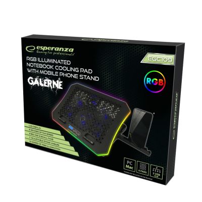 13. ESPERANZA PODSTAWKA CHŁODZĄCA GAMING Z PODSTAWKĄ NA TELEFON RGB GALERNE EGC109