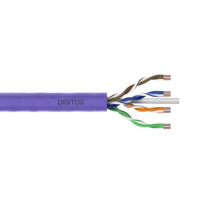 5. Digitus Kabel instalacyjny kat.6, U/UTP, Dca-s2,d2,a1, AWG 23/1, LSOH, 100m, fioletowy, karton