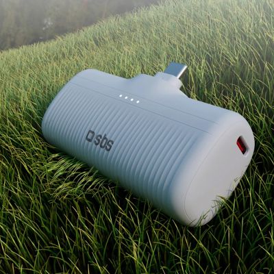 6. Powerbank SBS EcoPower 5000 mAh 10W z wbudowanym portem USB-C - szary