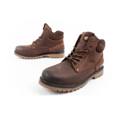 8. Wrangler Yuma buty męskie sztyblety trzewiki eleganckie skórzane ciemno-brązowe