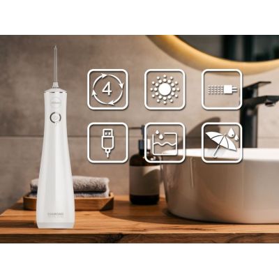 7. ELDOM IRYGATOR RY200B 230 ML AKUMULATOROWY,BIAŁY, CZAS PRACY 60 MIN. CZAS ŁADOWANIA OK. 6 H, IPX7, ETUI PODRÓŻNE, PRZEWÓD USB