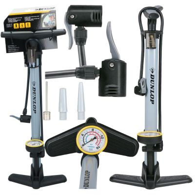 25. POMPKA WARSZTATOWO ROWEROWA DUNLOP 230Psi (16Bar) Z MANOMETREM SZARA
