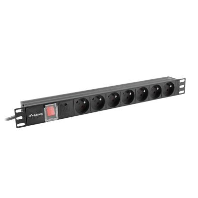 Listwa zasilająca Lanberg PDU-07E-0200-BK (16 A; 2m; kolor czarny)
