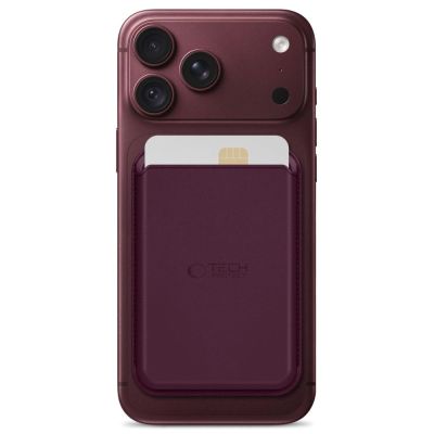 2. Portfel magnetyczny Tech-Protect CH01 MagWallet MagSafe na telefon - burgundowy
