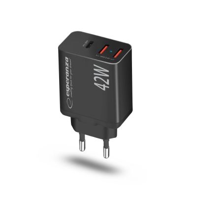 8. ESPERANZA ŁADOWARKA SIECIOWA 42W USB-C PD 30W / 2X USB-A 12W EZC106K