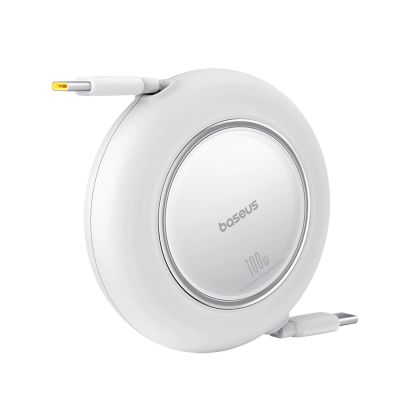 4. Kabel Baseus Free2Pull Mini 100W zwijany USB-C - USB-C 2m - biały