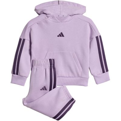 Dres dla dzieci adidas Essentials Joggers 3-Stripes Hoodie fioletowy JV9856