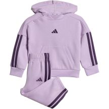 Dres dla dzieci adidas Essentials Joggers 3-Stripes Hoodie fioletowy JV9856