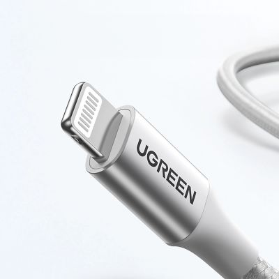 6. Kabel Ugreen US304 70523 USB-C / Lightning MFi 1m - srebrny