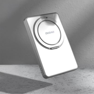 9. Powerbank Dudao K28S 20W PD 5000mAh z MagSafe i podstawką - srebrny