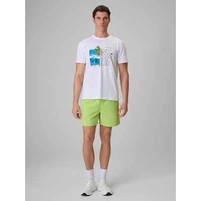 3. T-shirt regular z nadrukiem męski 4F 4FRSS26TTSHM4303-10S
