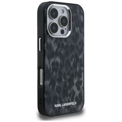 4. Etui Karl Lagerfeld IML Leopard Pattern MagSafe na iPhone 16 Pro Max - czarne