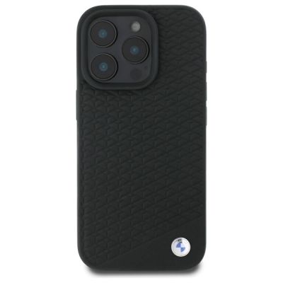 3. Etui BMW Sign Leather Diamond Metal Logo MagSafe na iPhone 16 Pro - czarne