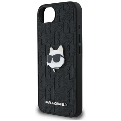 6. Etui Karl Lagerfeld Monogram Choupette Head Pin na iPhone 16e - czarne