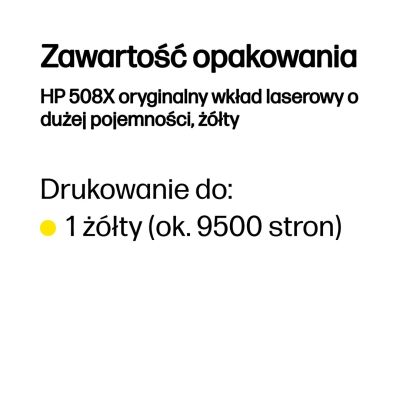 3. HP 508X oryginalny wkład laserowy o dużej pojemności, żółty