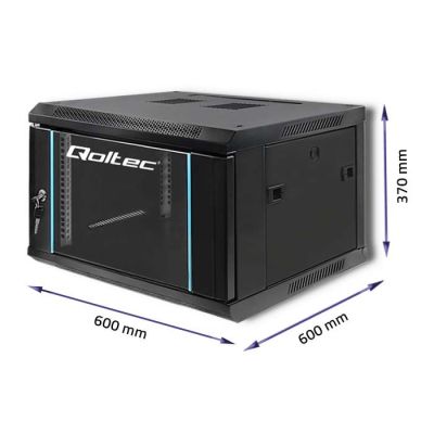 3. Szafa wisząca QOLTEC RACK 19" 6U 600X370X600 czarna
