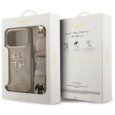 9. Etui Guess 4G Big 4G Classic Logo Big Strap Metal Buttons na iPhone 17 Pro - różowe