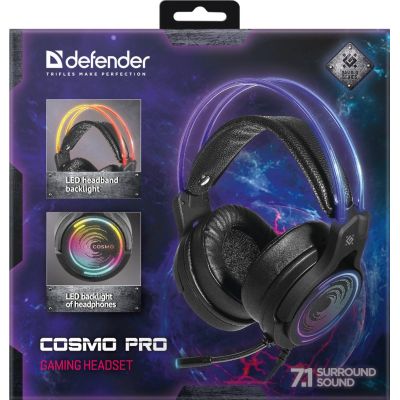 8. DEFENDER SŁUCHAWKI NAUSZNE Z MIKROFONEM COSMO PRO 7.1 PODŚWIETLENIE RGB 64536