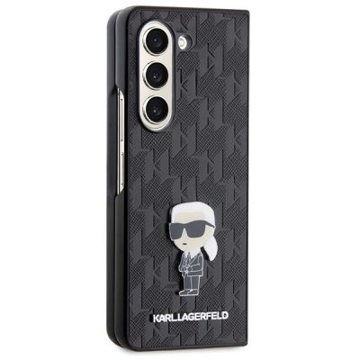 5. Etui Karl Lagerfeld Saffiano Monogram Ikonik Pin na Samsung Galaxy Z Fold 5 - czarne