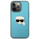 3. Etui Karl Lagerfeld Leather Ikonik Karl's Head Metal na iPhone 13 Pro Max - niebieskie