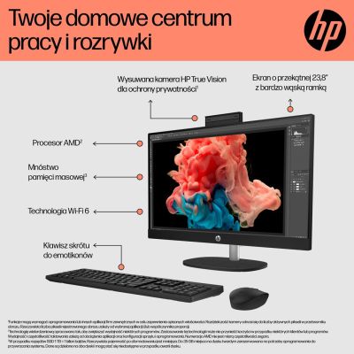 9. HP AiO 24-cr0312nw Ryzen 5 7520 23.8" FHD IPS 250nits AG 16GB DDR5 SSD512 Radeon 610M Cam720p kB+Mouse Win11 Shell White 2Y