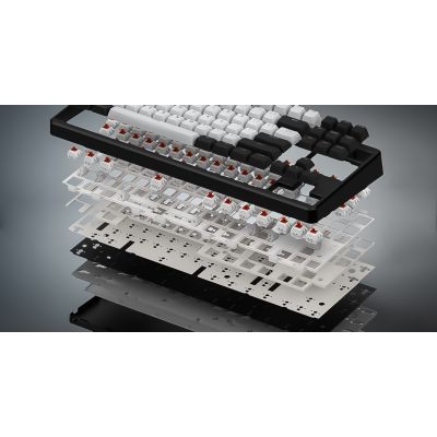 19. HATOR Rockfall 3 TKL Wireless klawiatura Uniwersalne USB + RF Wireless + Bluetooth QWERTY Angielski Biały