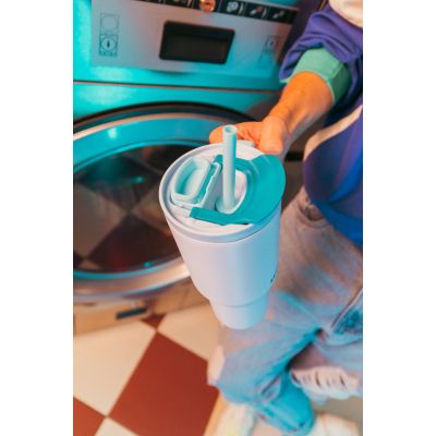 7. Kubek termiczny z teleskopową słomką Kambukka Rio Tumbler 950ml Frosty Coconut