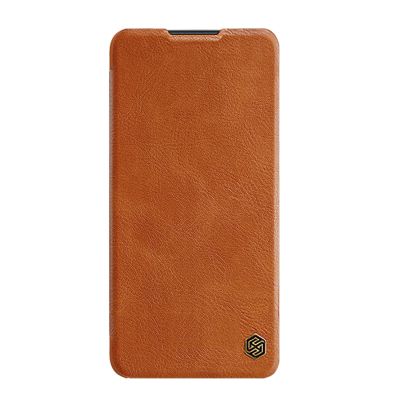3. Nillkin Qin Case etui do Xiaomi Redmi Note 11T 5G / Note 11S 5G / Note 11 5G (China) / Poco M4 Pro 5G osłona na aparat kabura pokrowiec obudowa z klapką brązowy