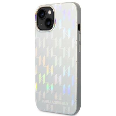 2. Etui Karl Lagerfeld Monogram Iridescent na iPhone 14 Plus - srebrne