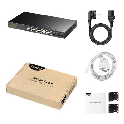 8. Cudy GS2024S2 łącza sieciowe Zarządzany L2/L3 Gigabit Ethernet (10/100/1000) 1U Czarny