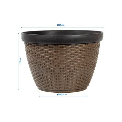 3. DONICZKA PLASTIKOWA RATANOWA ŚR.30,5CM SASKA GARDEN