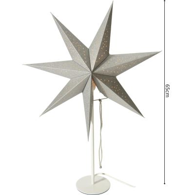 4. GWIAZDA DEKORACYJNA Z PODŚWIETLENIEM LED wys:65CM SREBRNA