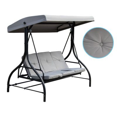 3. HUŚTAWKA OGRODOWO - BALKONOWA NINA 3-OSOBOWA SZARA