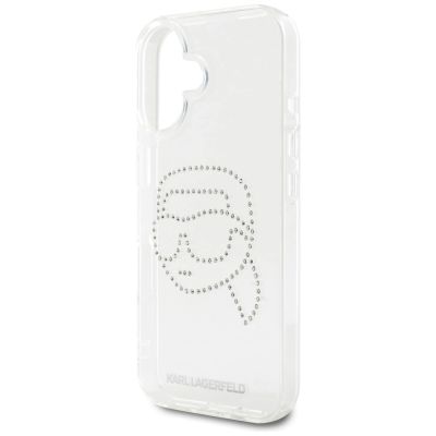 6. Etui Karl Lagerfeld IML Rhinestones Karl Head do iPhone 16 przezroczysty