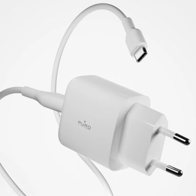7. Ładowarka sieciowa Puro PROLITE 10W USB-A + kabel USB-A - USB-C 1.2m - biała