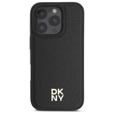 3. Etui DKNY Repeat Pattern Stack Logo MagSafe na iPhone 16 Pro - czarne