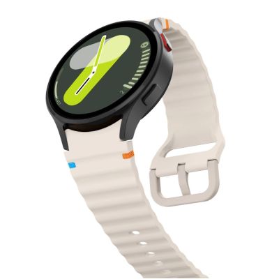 3. Pasek Tech-Protect Silicone Sport na Samsung Galaxy Watch 4 / 5 / 5 Pro / 6 / 7 / FE - beżowy