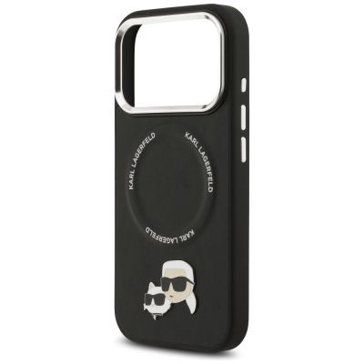 6. Etui Karl Lagerfeld Karl & Choupette Pins MagSafe do iPhone 17 Pro - czarne