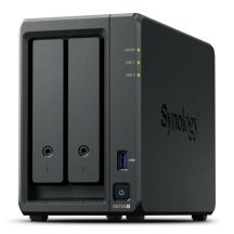 NAS Synology DS725+, Tower, 2x 2.5"/3.5" SATA + 2x M.2 2280 NVMe SSD; AMD Ryzen R1600; 4GB DDR4 (max.32GB), 1x 1GbE RJ-45, 1x 2.5GbE RJ-45, 1x USB 3.2, adapter 65W