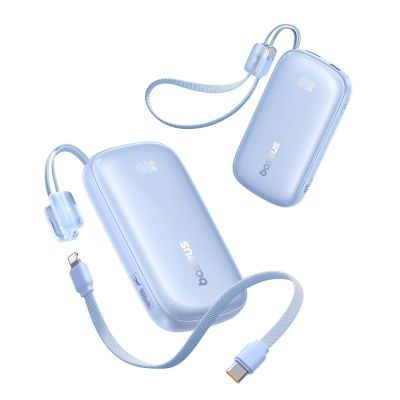2. Powerbank Baseus EnerFill FC21 Qpow 3 Ultra 10000mAh 45W z odłączanym kablem USB-C/Lightning - niebieski
