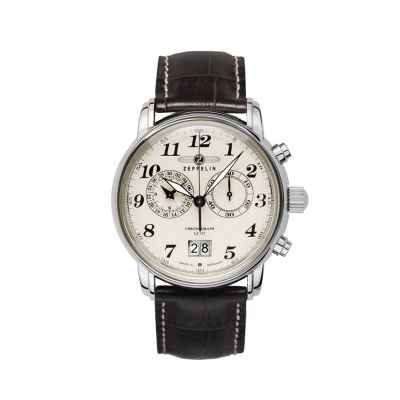 Zeppelin 7684-5 zegarek Wrist watch Męski Kwarc Srebrny