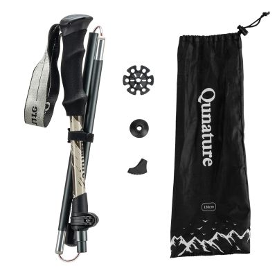 2. Kijek trekkingowy Qunature nordic walking aluminiowy 110 - 130 cm 1 szt. - brązowy